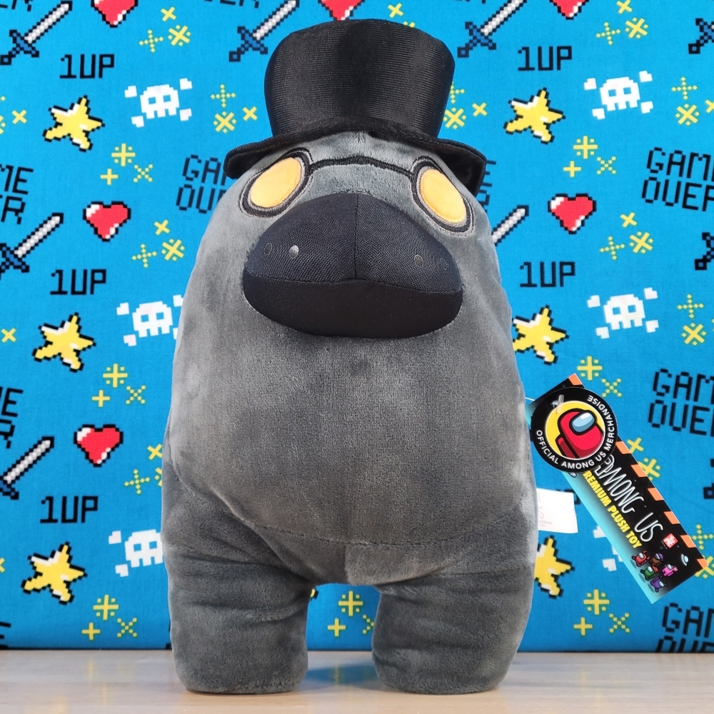 Among Us Black Plague Doctor Crow w/ Top Hat Crewmate 12" Official Plush Toikido